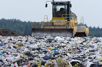 Bulldozer in Landfill