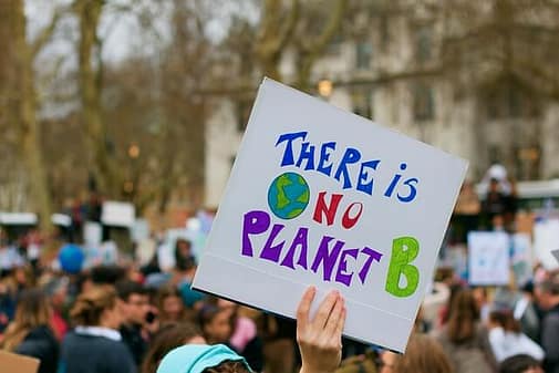 Save the environment - Climate change protester