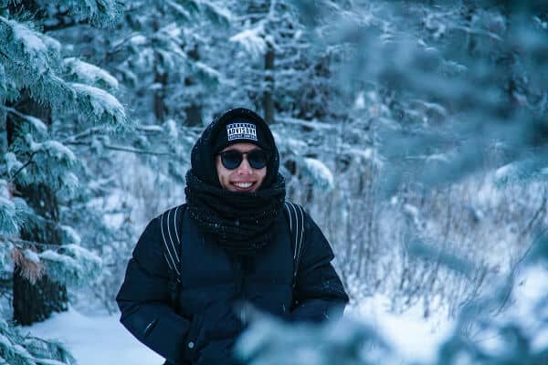 Guy in Winter Parka in the Snow