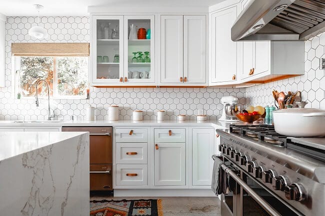 Modern kitchen with gas stove