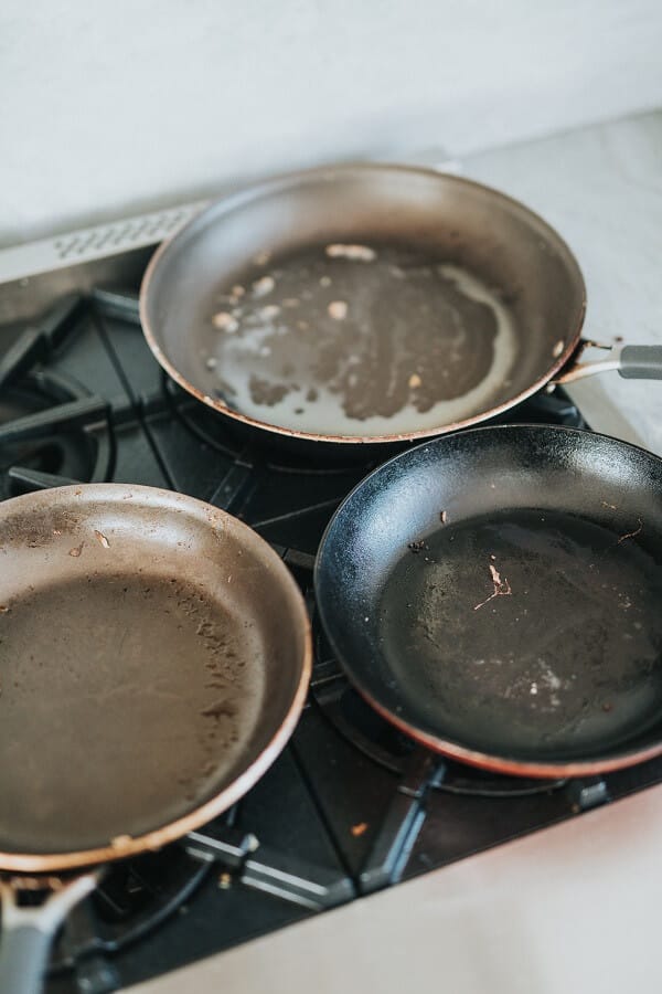 Cooking on a gas stove