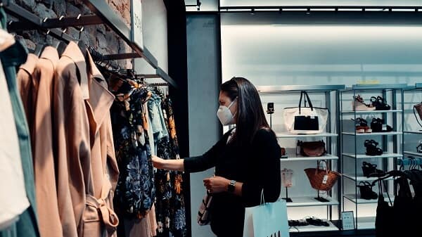 Lady Shopping for Clothing